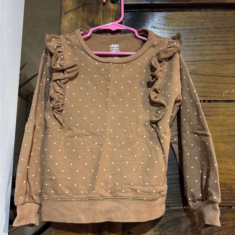 Carter's Brown Polka Dot Ruffle Top